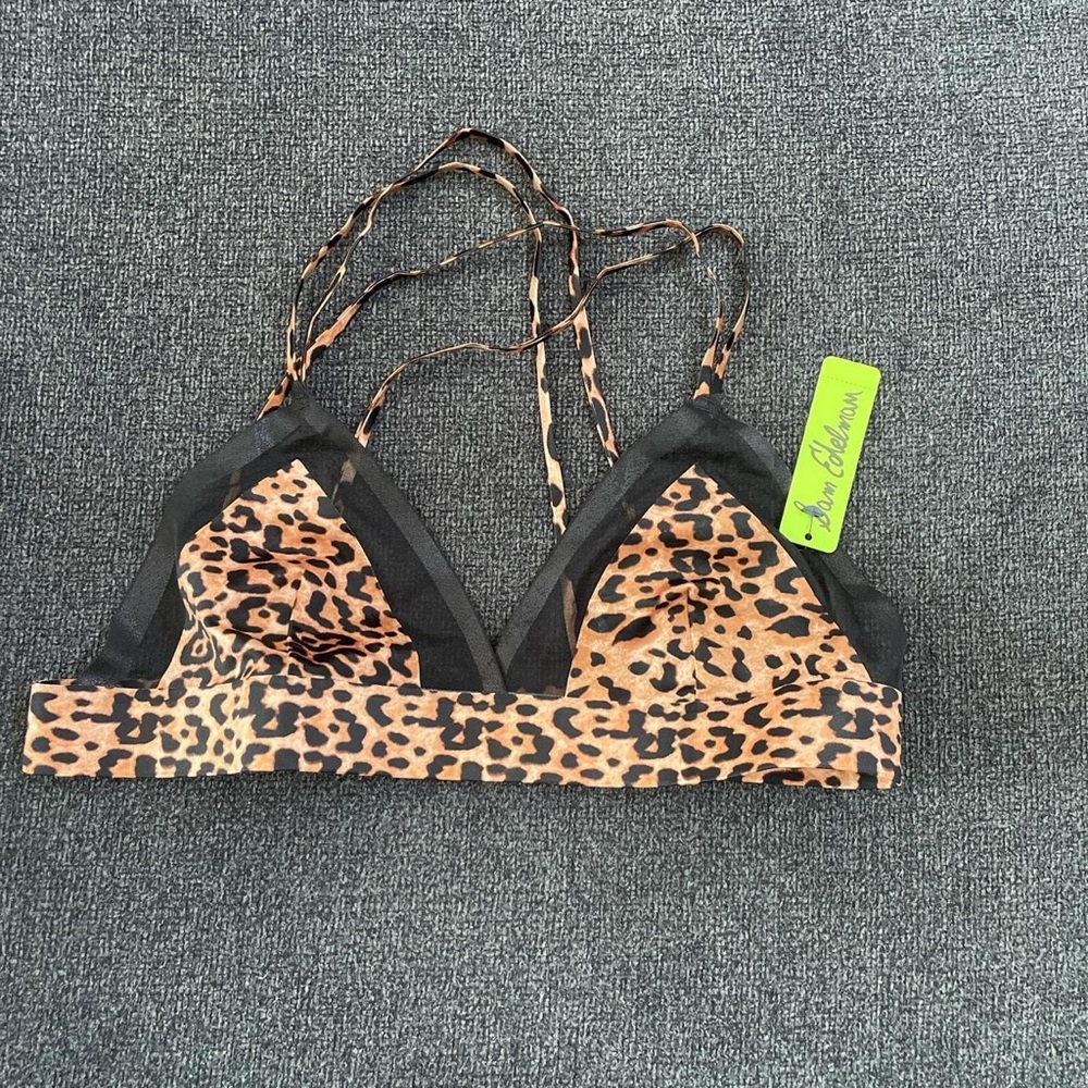Sam Edelman Animal print  Bralette Lingerie Size Large.